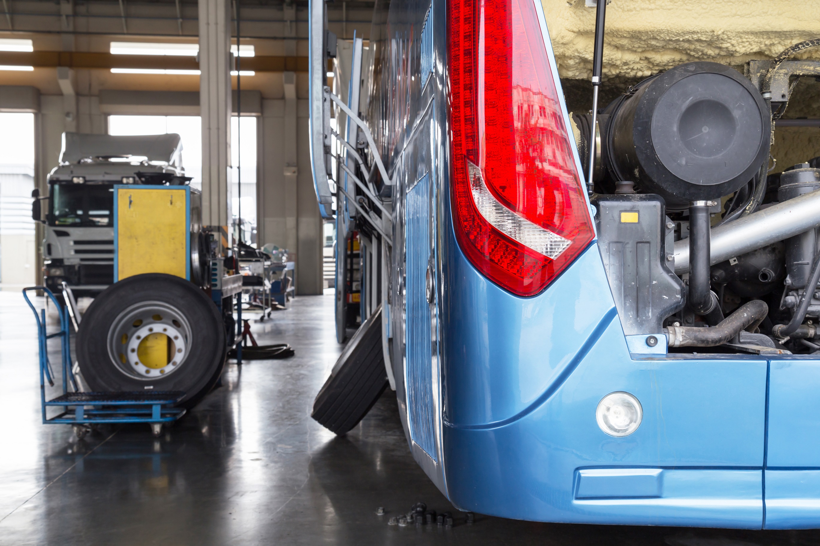 bus getting maintenance