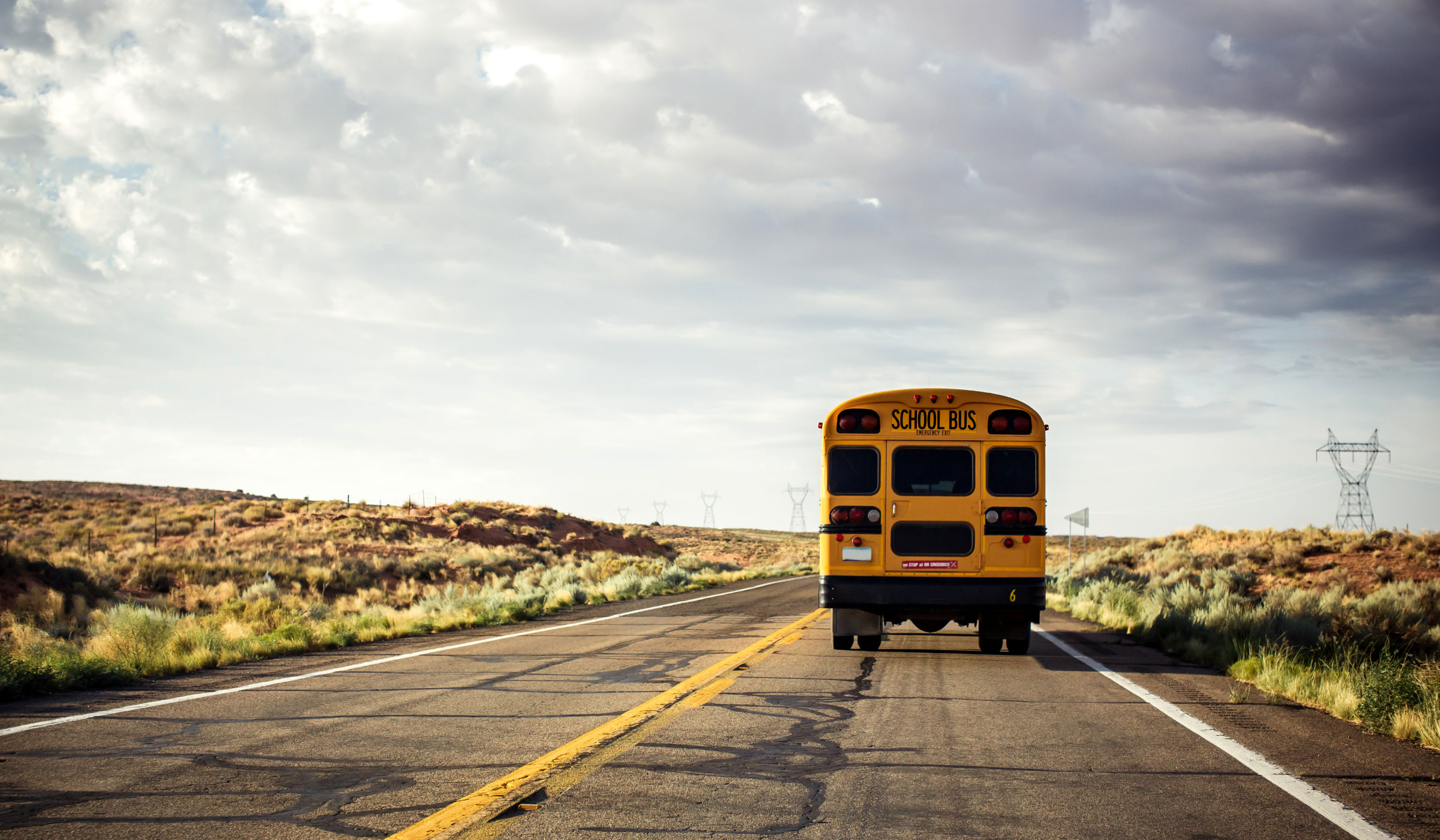 a school bus on a highway