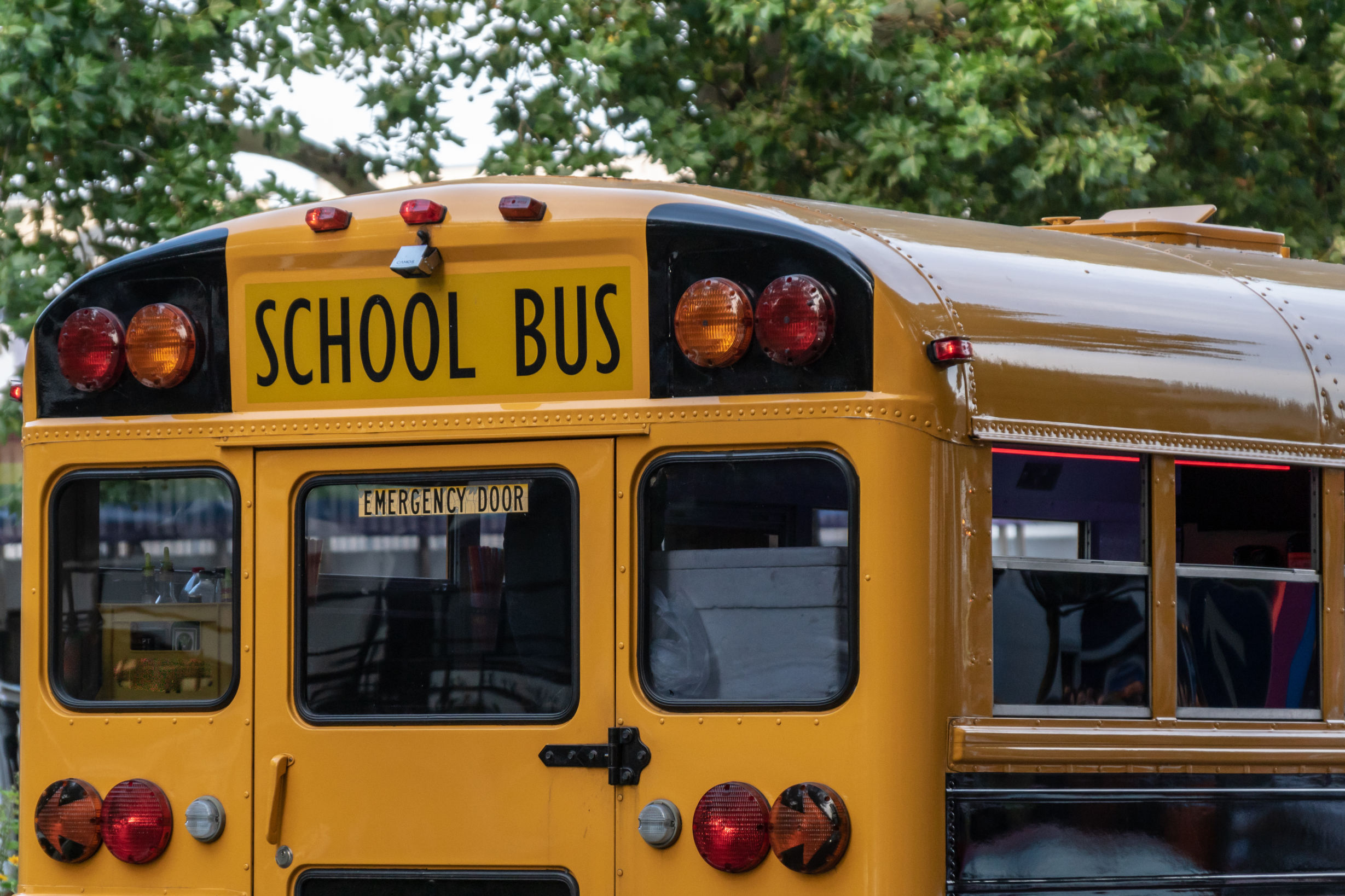 The back of a school bus