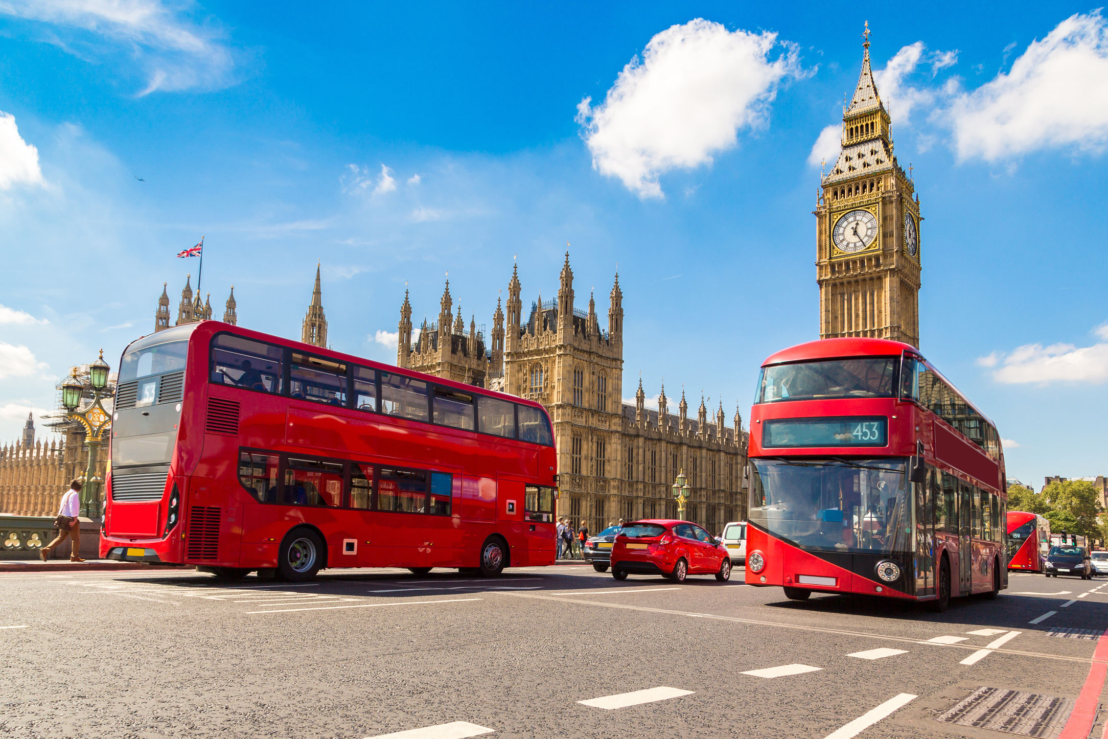 Buses in London, England.